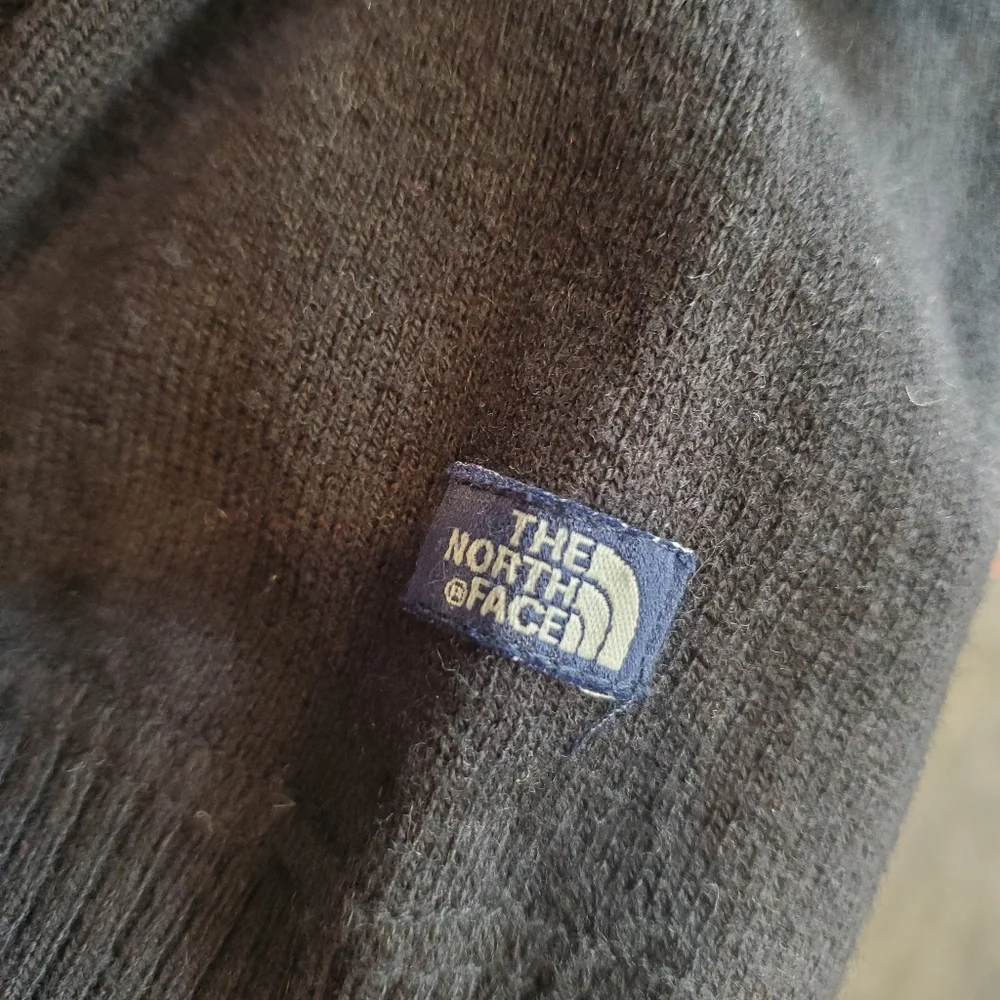 The North Face Men’s 3/4 Pullover Sweater Knit Size M Black Wool Cotton